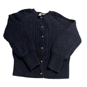 Janie And Jack Navy Cable Knit Cardigan Sweater